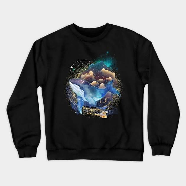Space Whale Crewneck Sweatshirt by SpiralBalloon